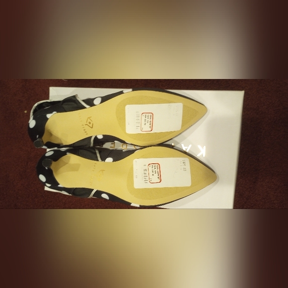 NWT Katy Perry Aileen Polka Dot Satin white/black 7.5 - Picture 4 of 8